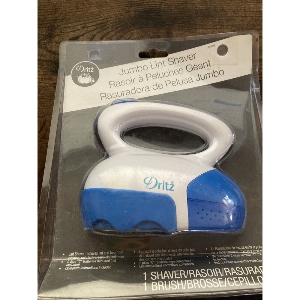 Dritz Jumbo Lint Shaver Battery Operated Fabric Shaver w/ Brush New Sealed